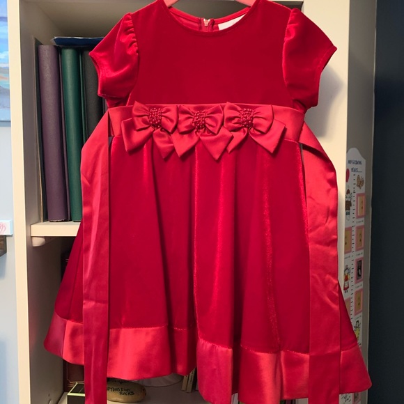 Rare Editions Wine Colored Velvet/Satin Dress - Picture 1 of 5